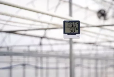 Temperature and humidity monitoring in a greenhouse